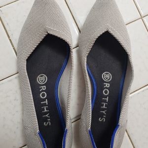 Rothy's The Point Flax Birdseye Shoes Sz 7